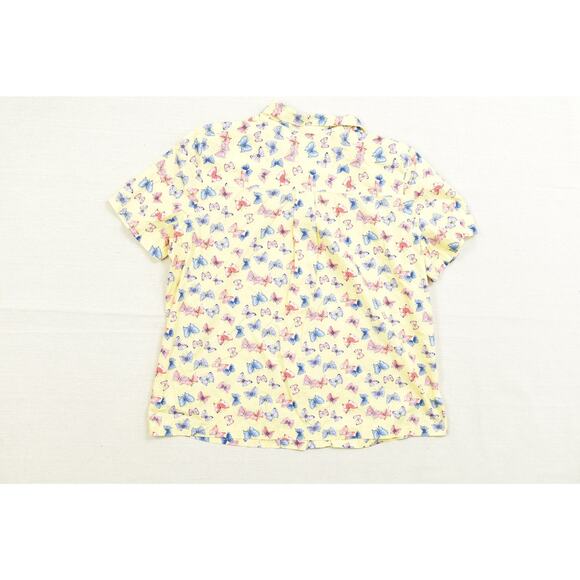 Karen Scott Women's Plus Size 1X Butterfly Print Short Sleeve Button Shirt - Picture 8 of 8